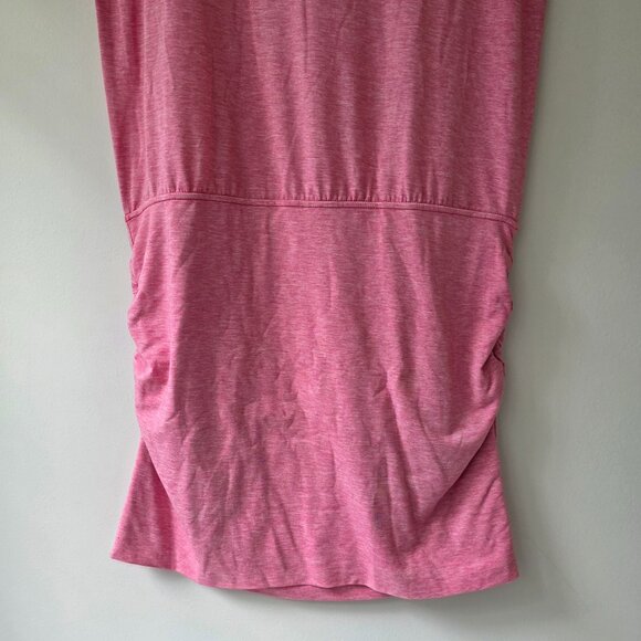PATAGONIA W's Glorya T Shirt Dress | Small | Pink Ruched 50+ UPF Short Sleeves - Picture 5 of 9